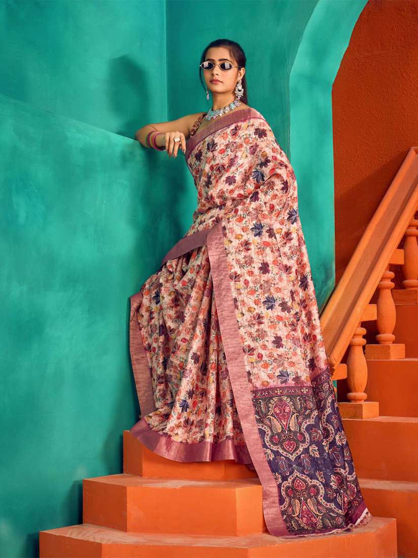 Buy KALINI Floral Printed Satin Mysore Silk Saree Sarees for Women 28685300 Myntra
