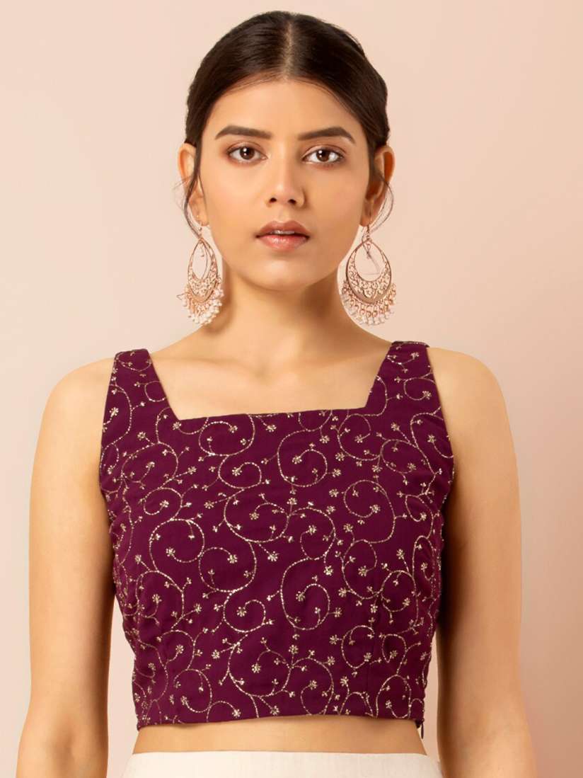Buy INDYA Ethnic Motifs Embroidered Crop Top Tops for Women 28691372 Myntra