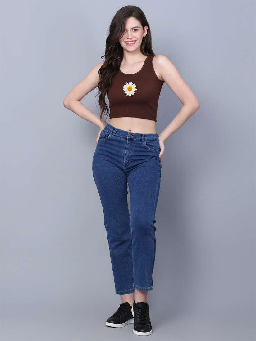 Buy Fashion And Youth Graphic Printed Round Neck Fitted Crop Top Tops for Women 28693384 Myntra