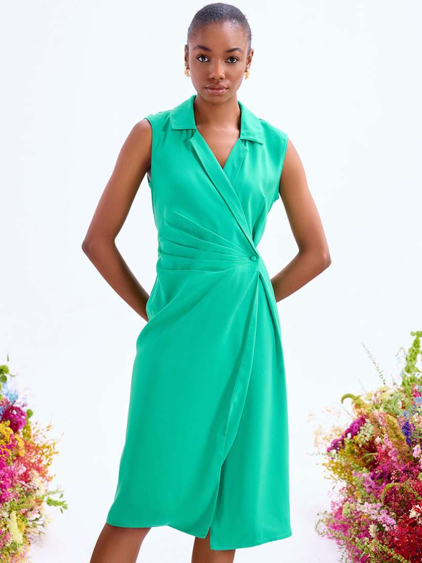 Buy COVER STORY Shirt Collar Wrap Dress Dresses for Women 28694138 Myntra