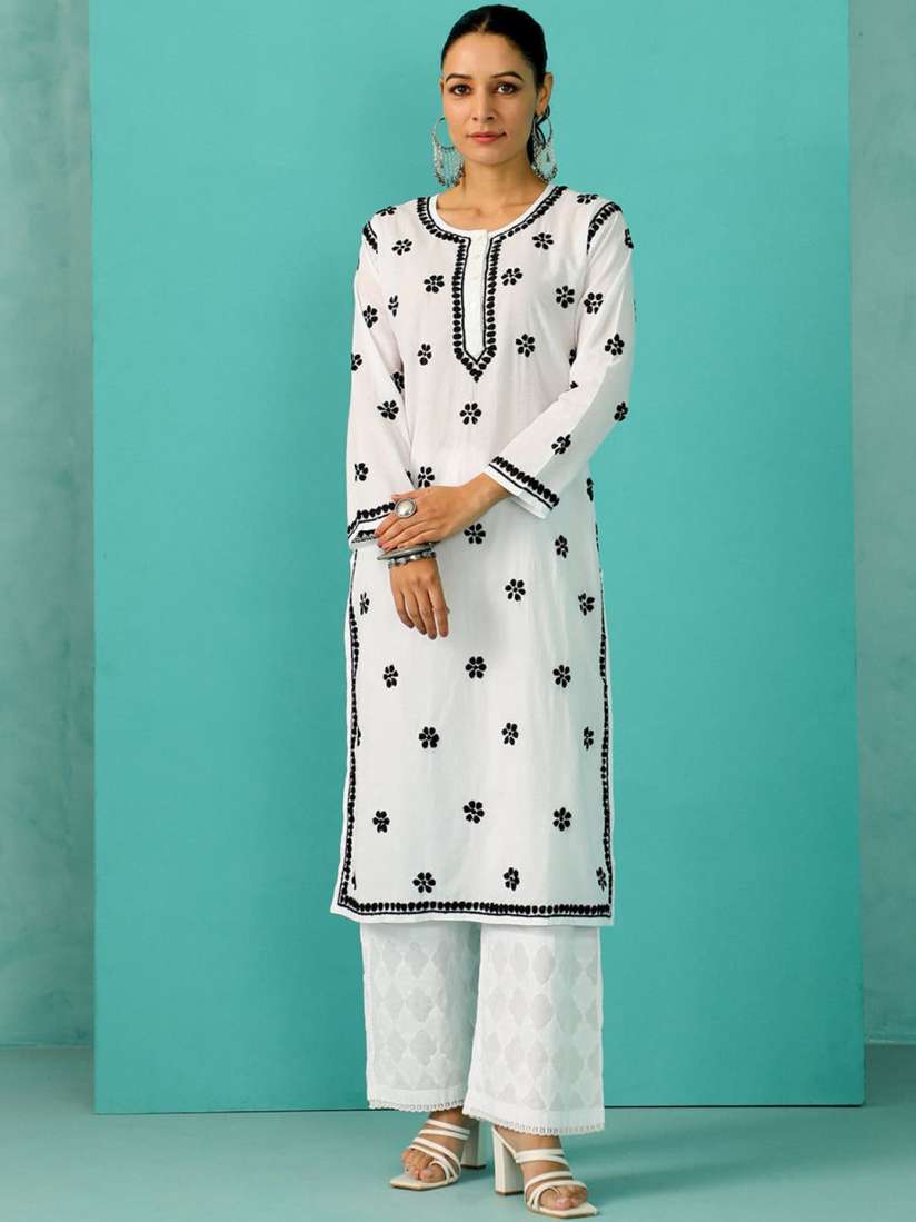 Myntra chikankari kurtas store