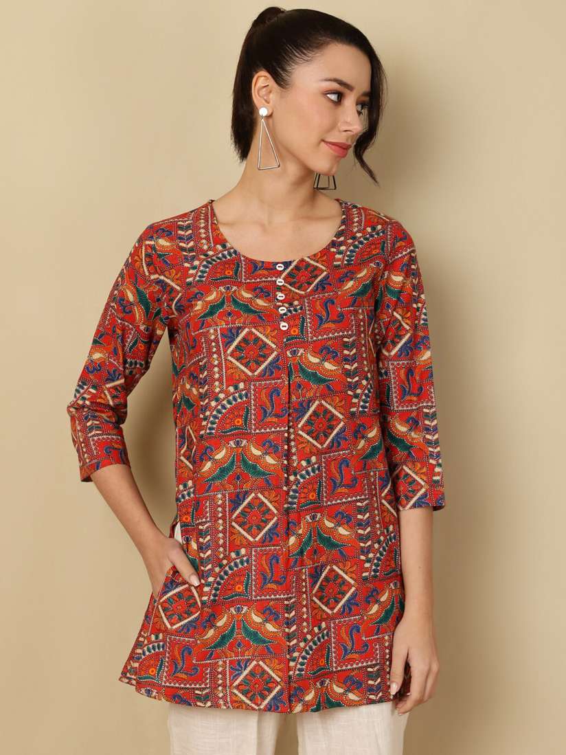 Buy AKIMIA Ethnic Motifs Printed Kurti Kurtis for Women 28706670 Myntra