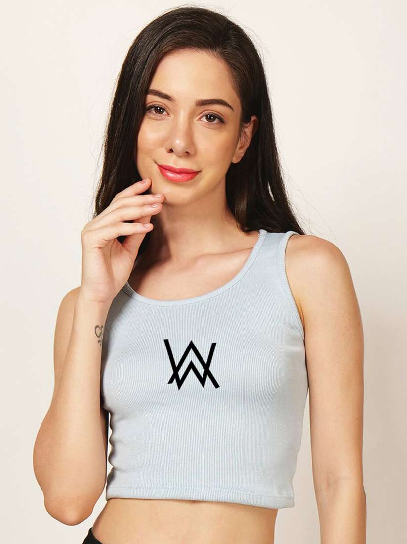 Buy Fashion And Youth Alan Walker Printed Ribbed Fitted Crop Top Tops for Women 28710410 Myntra