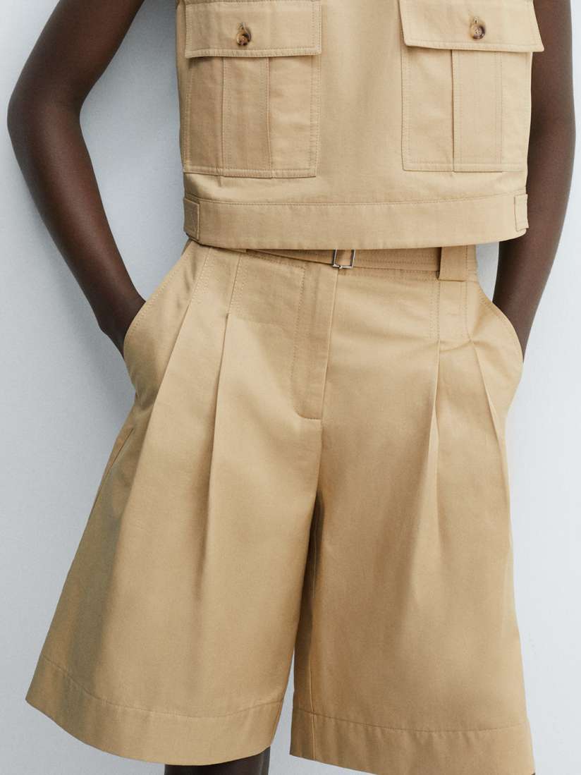 Mango belted shorts online