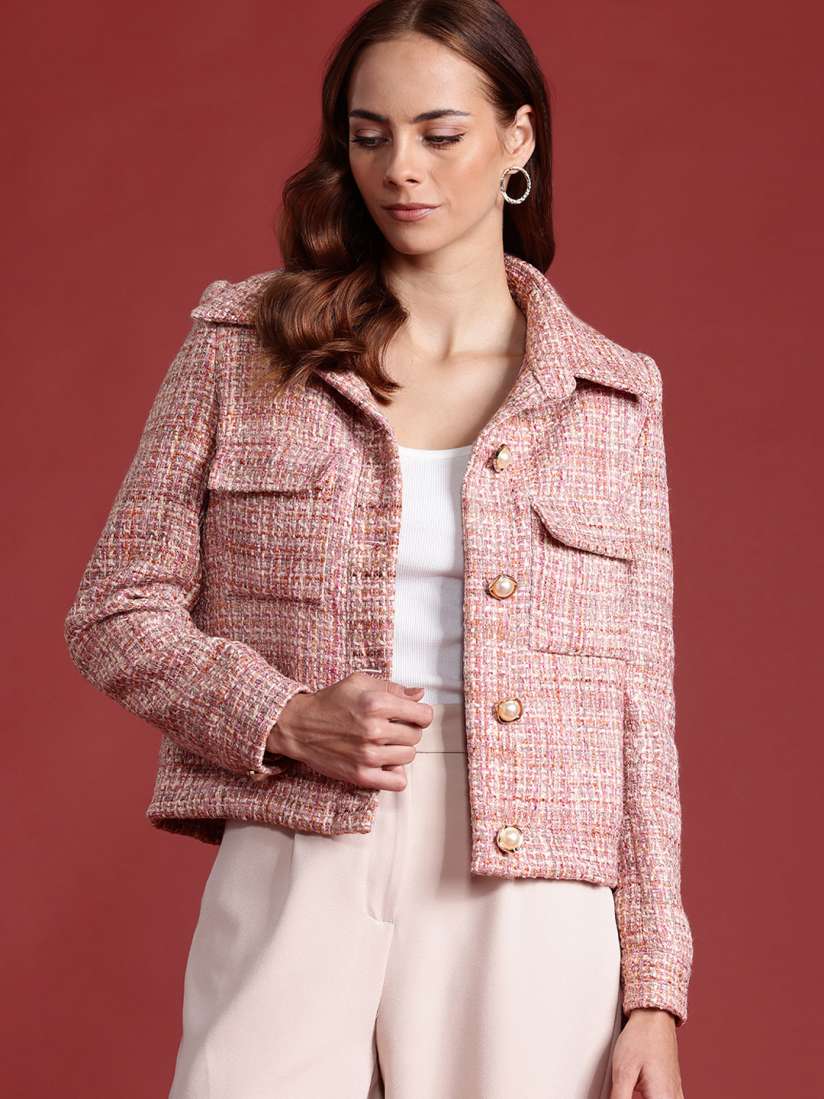 all about you Luxe Collection Single-Breasted Tweed Blazer