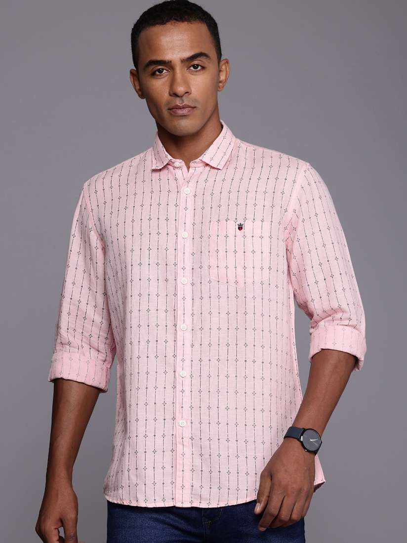 Buy Louis Philippe Jeans Linen Cotton Slim Fit Opaque Striped Casual Shirt Shirts for Men 28724772 Myntra