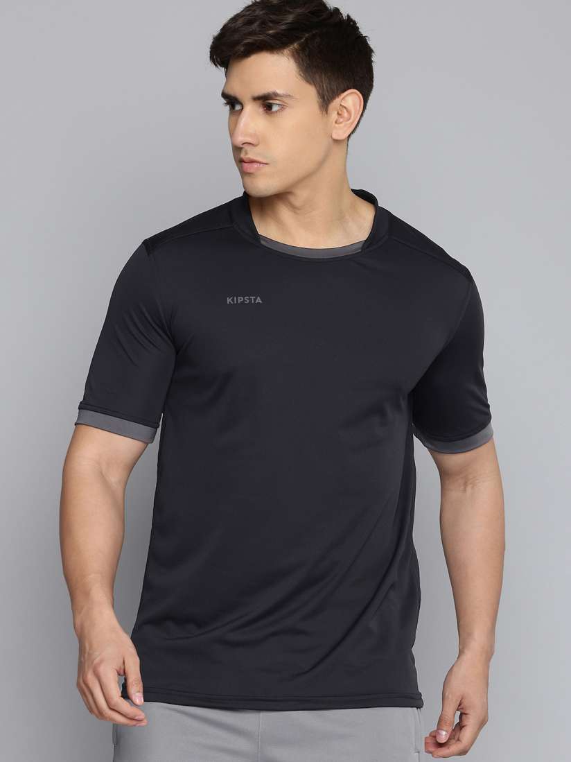 Buy OFFLOAD By Decathlon Men Solid Black Tight Knit Breathable T Shirt Tshirts for Men 28727602 Myntra