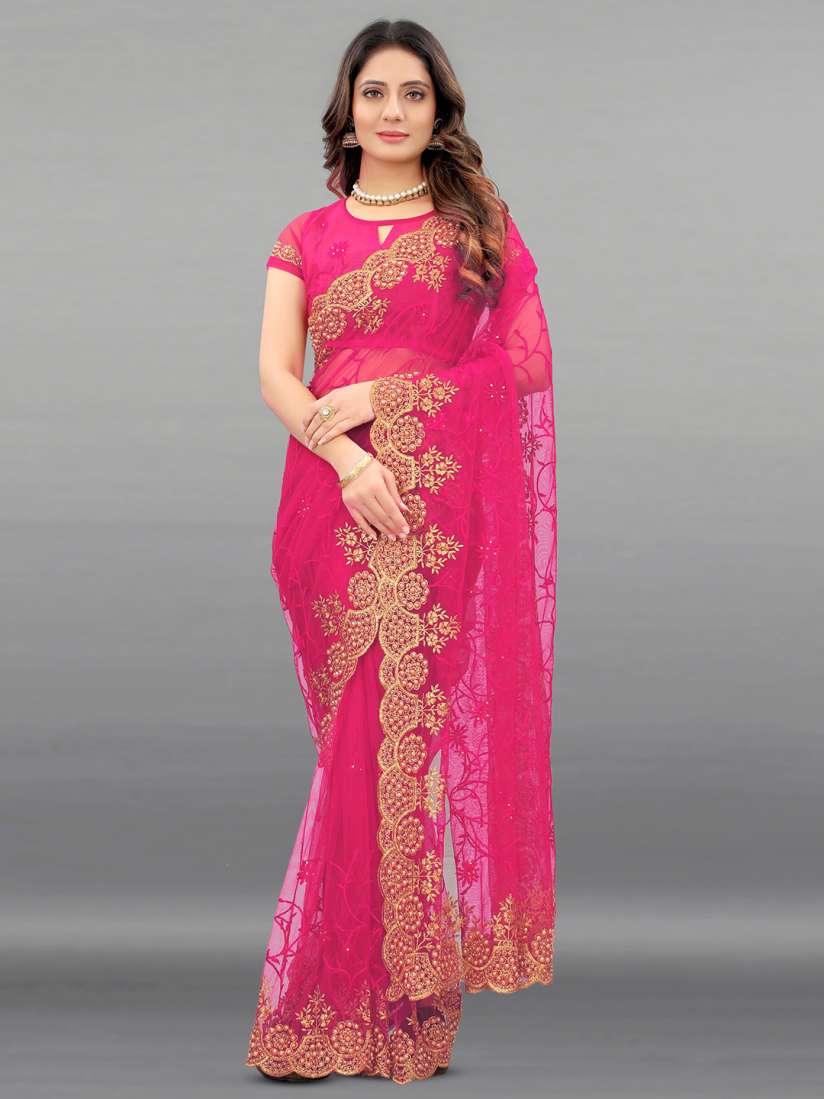 Myntra net saree on sale