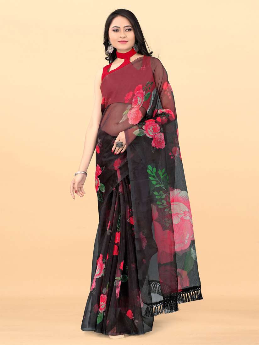 Myntra organza sarees top