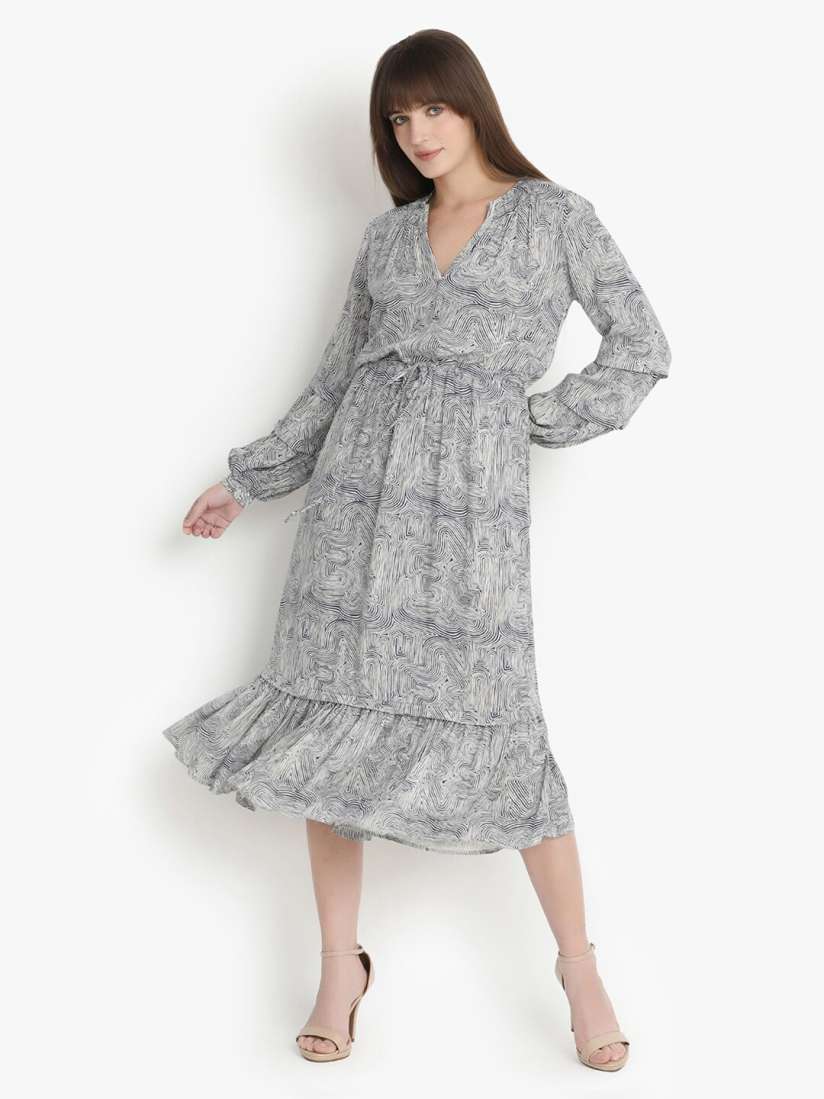 Buy putsum Floral Print Fit Flare Midi Dress Dresses for Women 28738478 Myntra