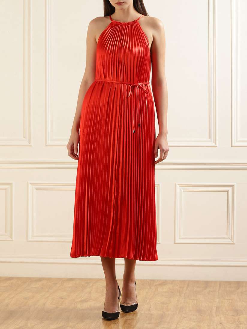 Ted baker red pleated dress shop