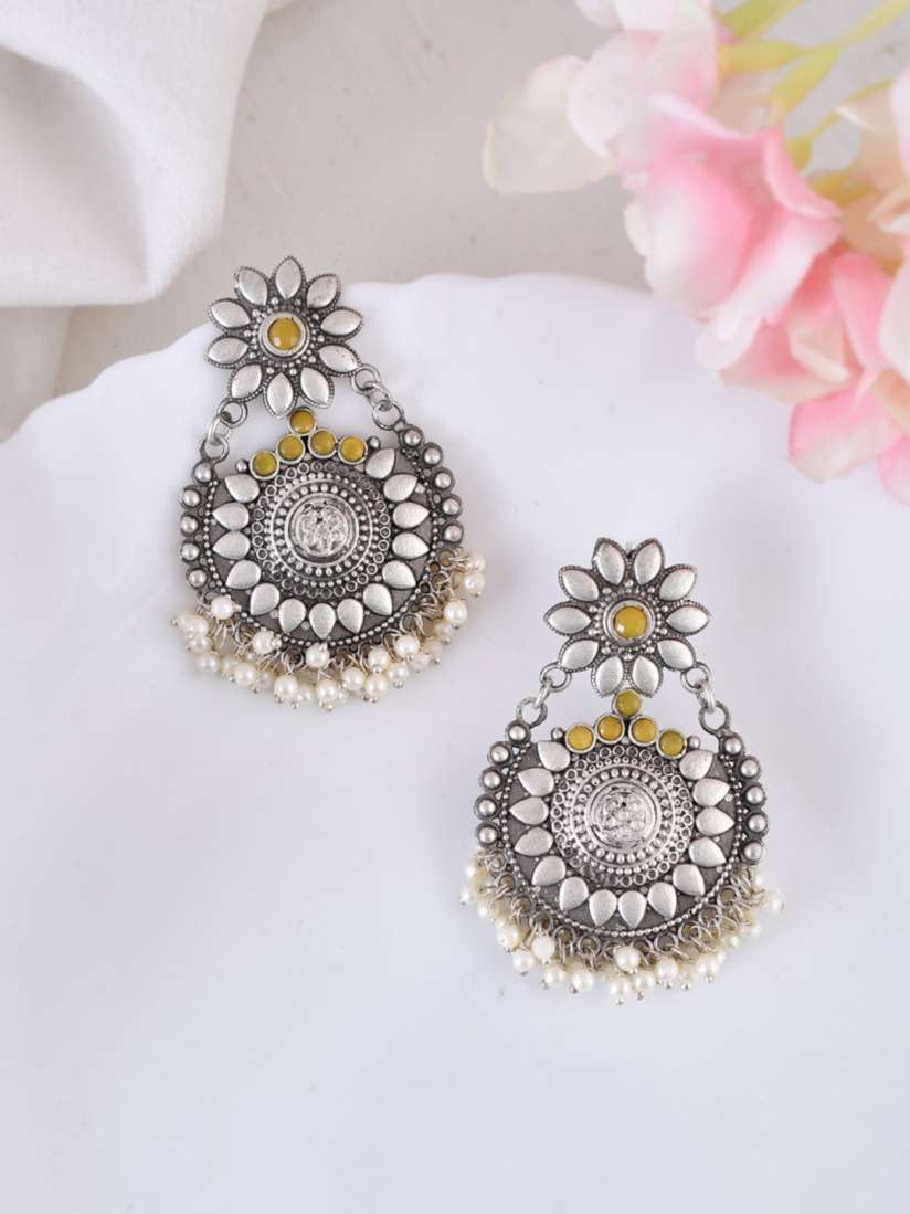 Buy DASTOOR Silver Plated Oxodise Drop Earrings Earrings for Women 28749608 Myntra