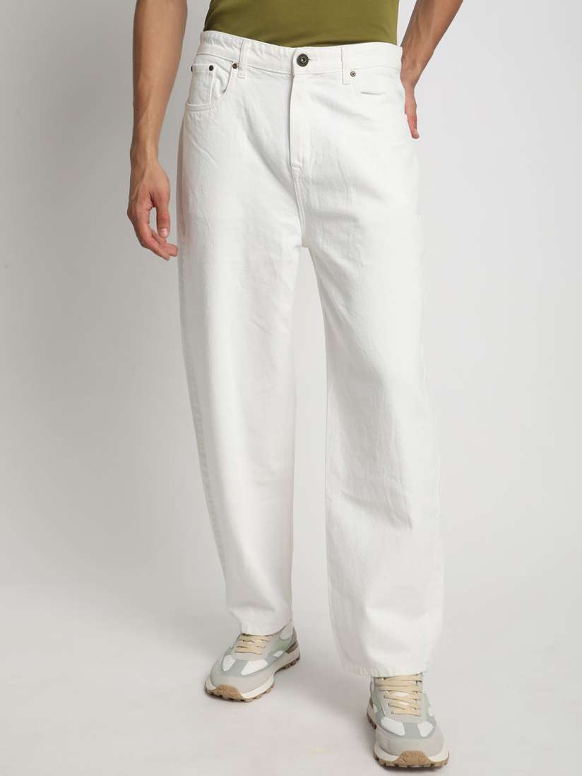 Buy The Roadster Lifestyle Co. Men White Baggy Fit Pure Cotton Jeans Jeans for Men 28749638 Myntra