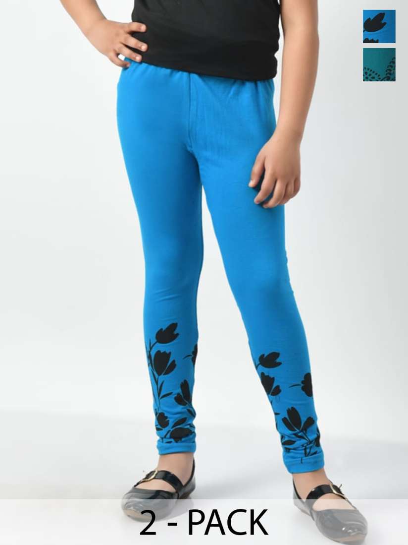 Buy BAESD Girls Pack Of 2 Printed Cotton Ankle Length Leggings Leggings for Girls 28755814 Myntra