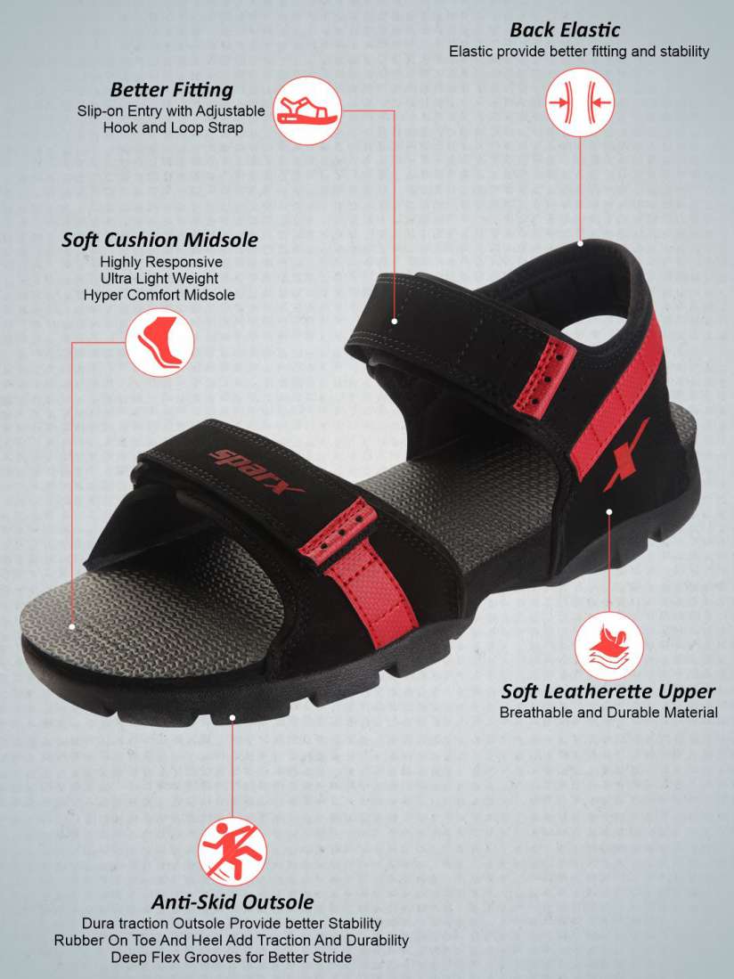 Sparx men black sandals on sale