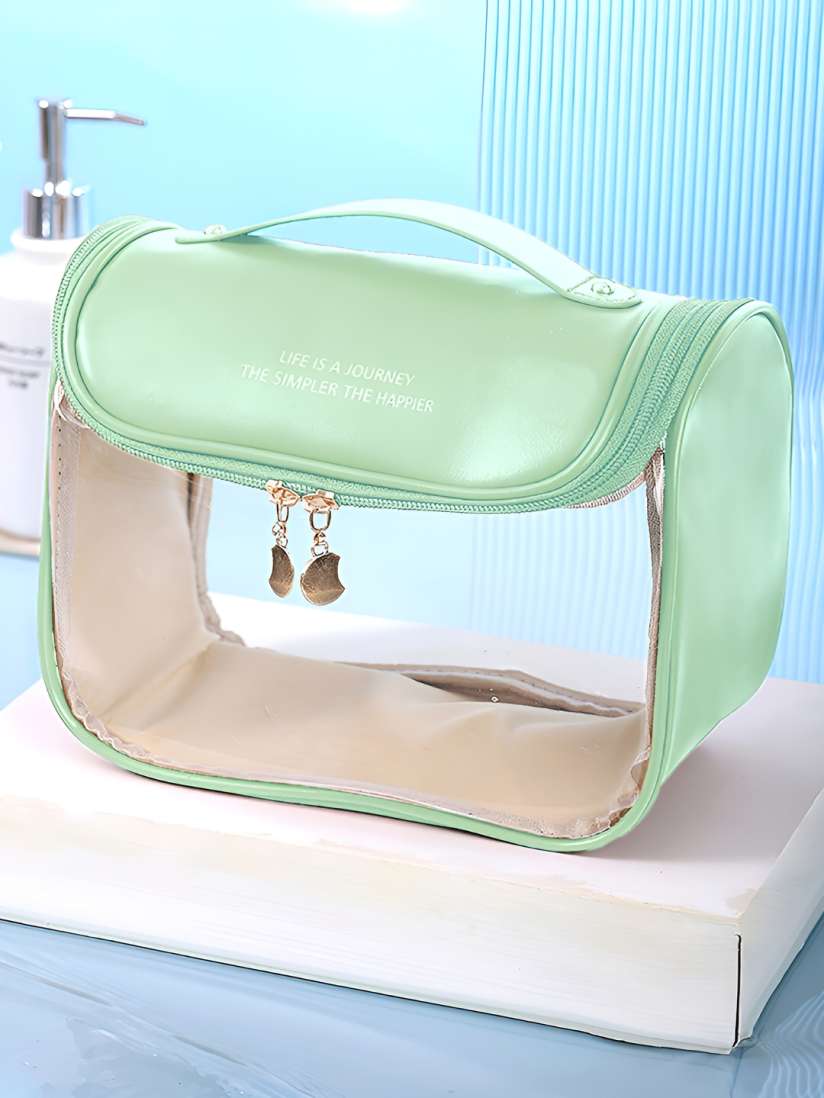 Buy Aura Green Zippered Makeup Storage Bag Travel Accessory for Unisex 28760190 Myntra