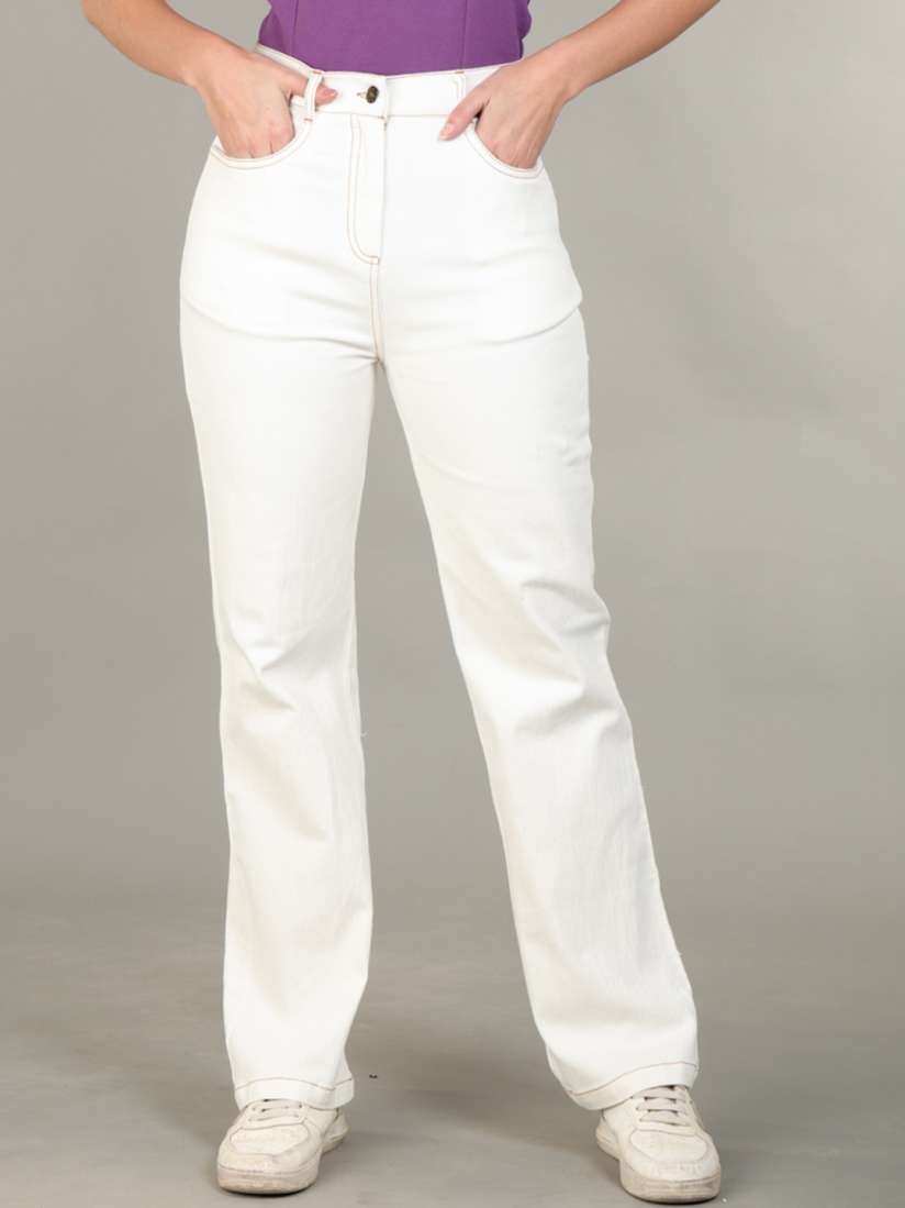 Buy The Roadster Lifestyle Co. Women White Clean Look Straight Fit Cotton Jeans Jeans for Women 28762042 Myntra