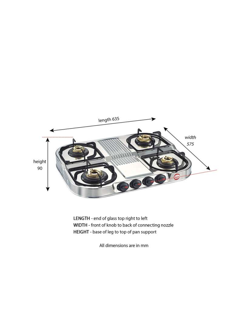 Buy Prestige Royale Grey 4 Burners Gas Stove DGS 04 Gas Stove for Unisex 28763348 Myntra