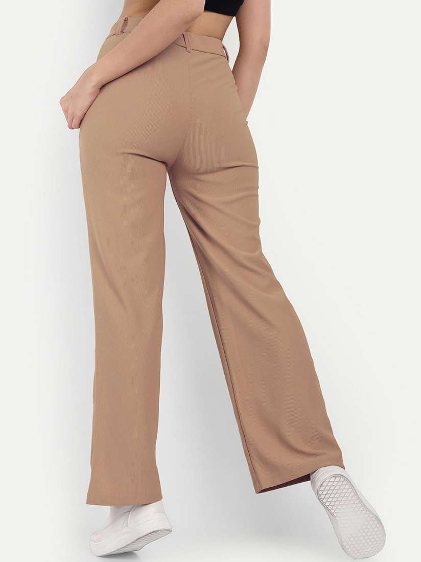 Jeans Bershka Pantaloni Wide Leg Beige Pantaloni A Zampa Bershka