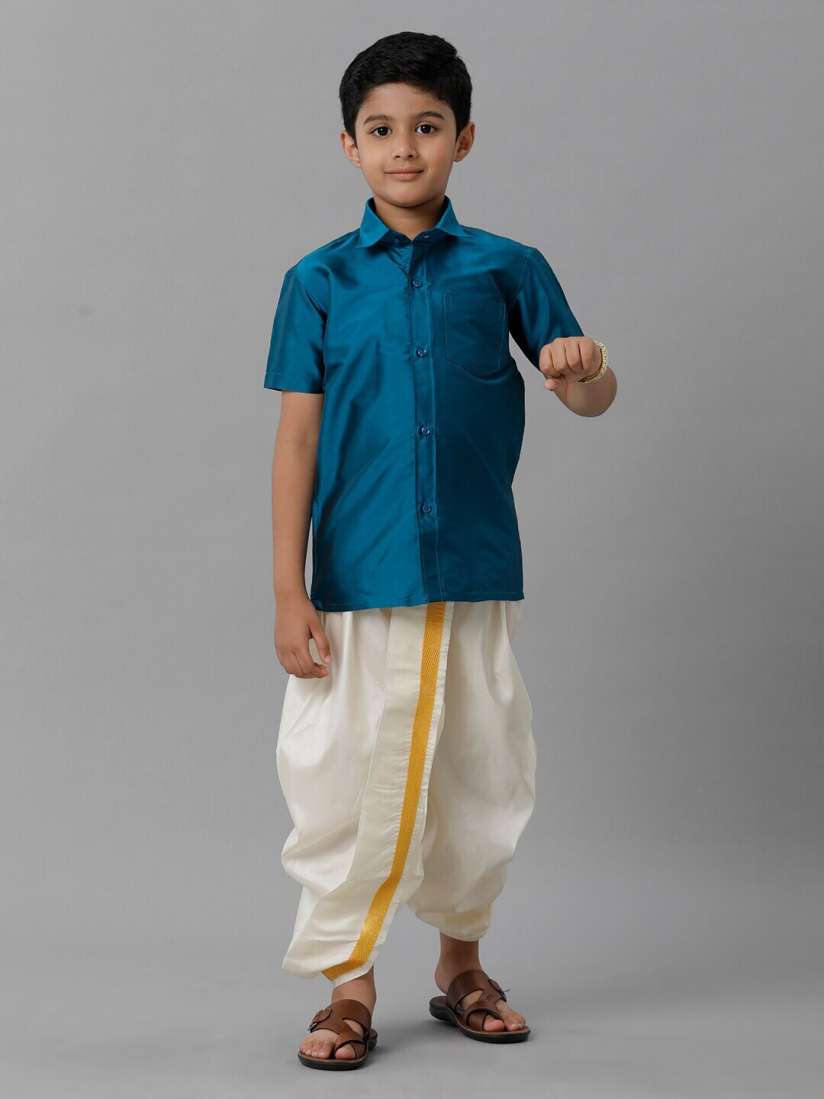Buy Ramraj Boys Slik Cotton Shirt with Dhoti Pants Clothing Set for Boys 28766202 Myntra