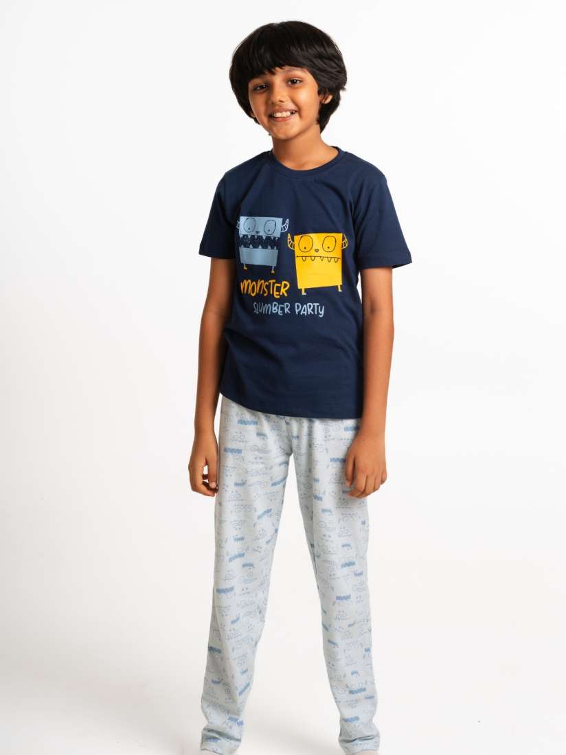 Buy Nap Chief Kids Printed Pure Cotton T shirt With Pyjamas Night suits for Unisex Kids 28770334 Myntra