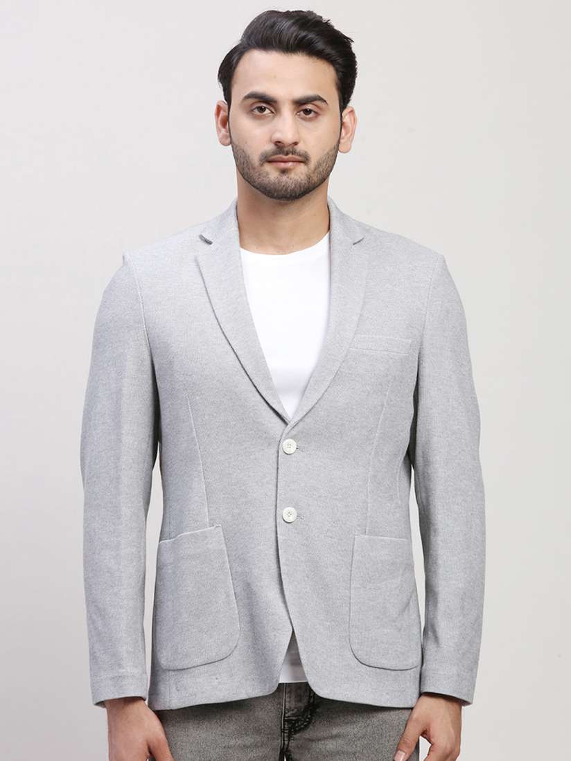 Buy ColorPlus Self Design Notched Lapel Collar Single Breasted Blazer Blazers for Men 28784210 Myntra