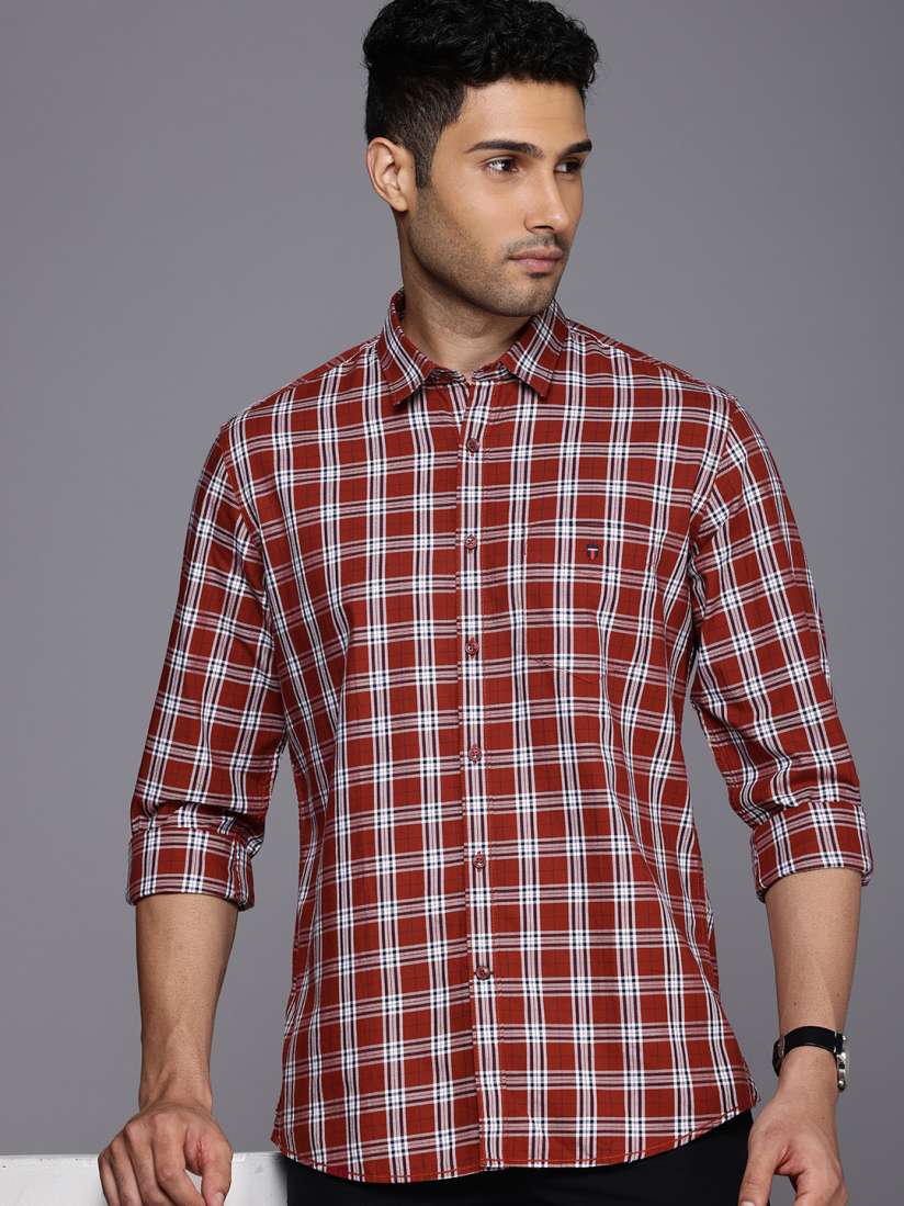 Buy Louis Philippe Sport Pure Cotton Slim Fit Checked Casual Shirt Shirts for Men 28796802 Myntra