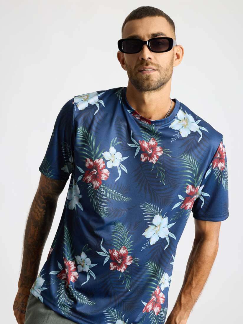 Floral t shirt mens top