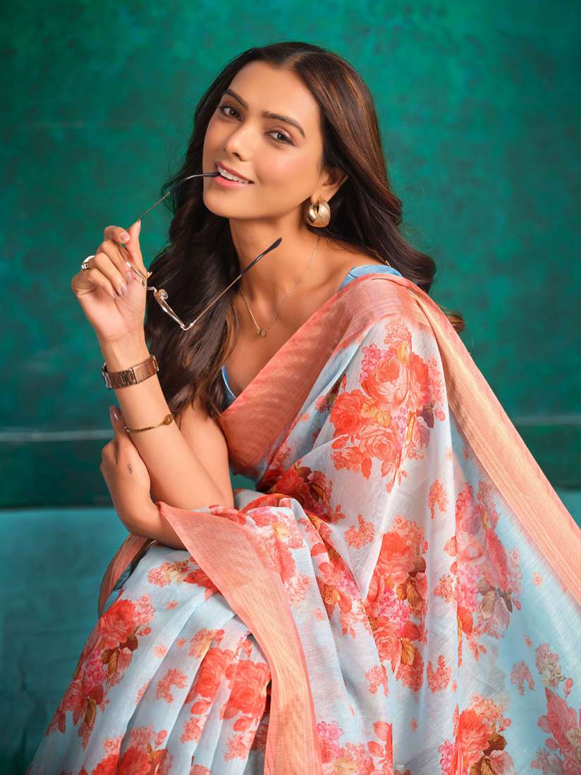Linen sarees myntra top