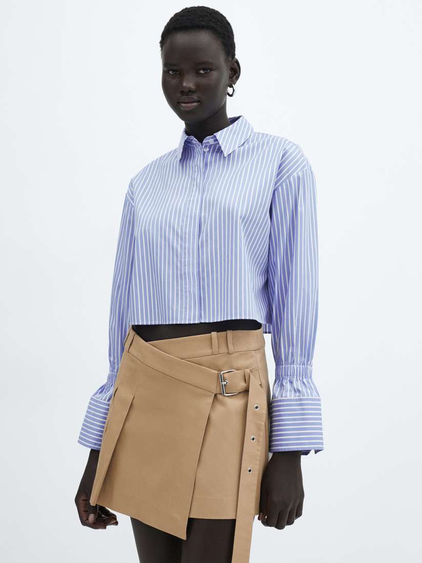 Buy MANGO Women Cotton Wrap Mini Skirt with Buckle Detail Skirts for Women 28824632 Myntra