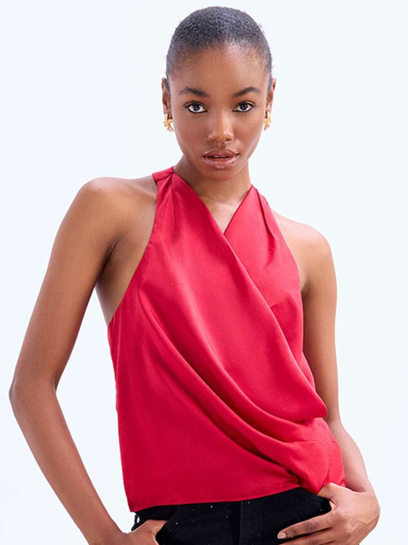 Halter neck wrap top online