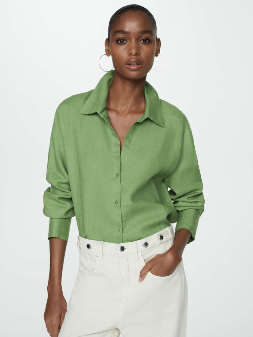 Buy MANGO Pure Linen Shirt Shirts for Women 28844364 Myntra