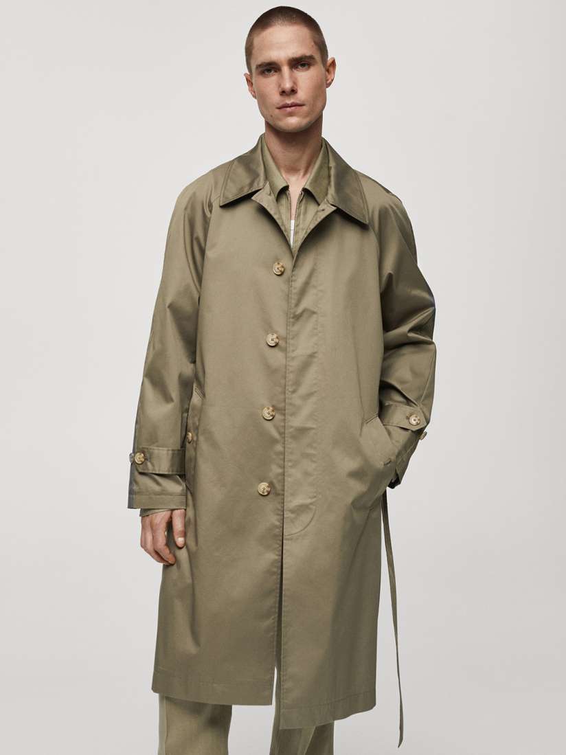 Buy MANGO MAN Longline Trench Coat with Belt Coats for Men 28844378 Myntra