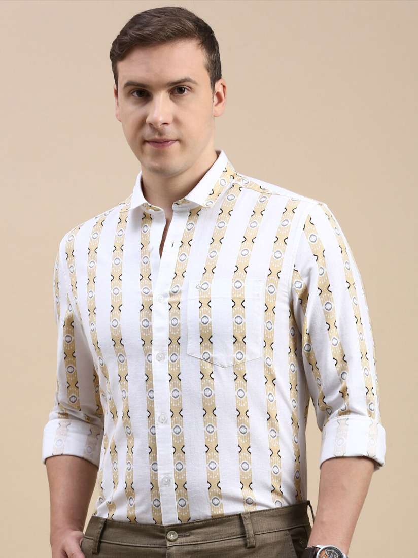 Buy Classic Polo Slim Fit Abstract Printed Cotton Linen Casual Shirt Shirts for Men 28849300 Myntra
