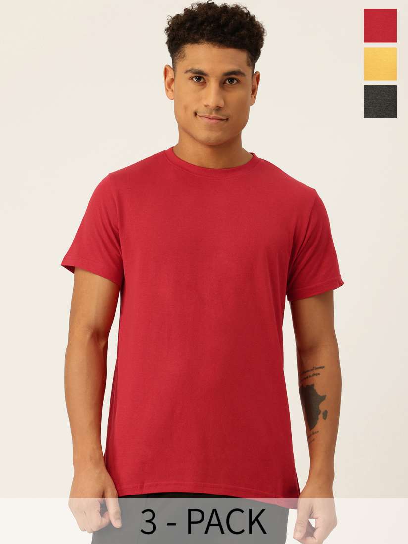 Buy Chromozome Pack of 3 Cotton Rich Lounge T shirts Lounge Tshirts for Men 28850312 Myntra