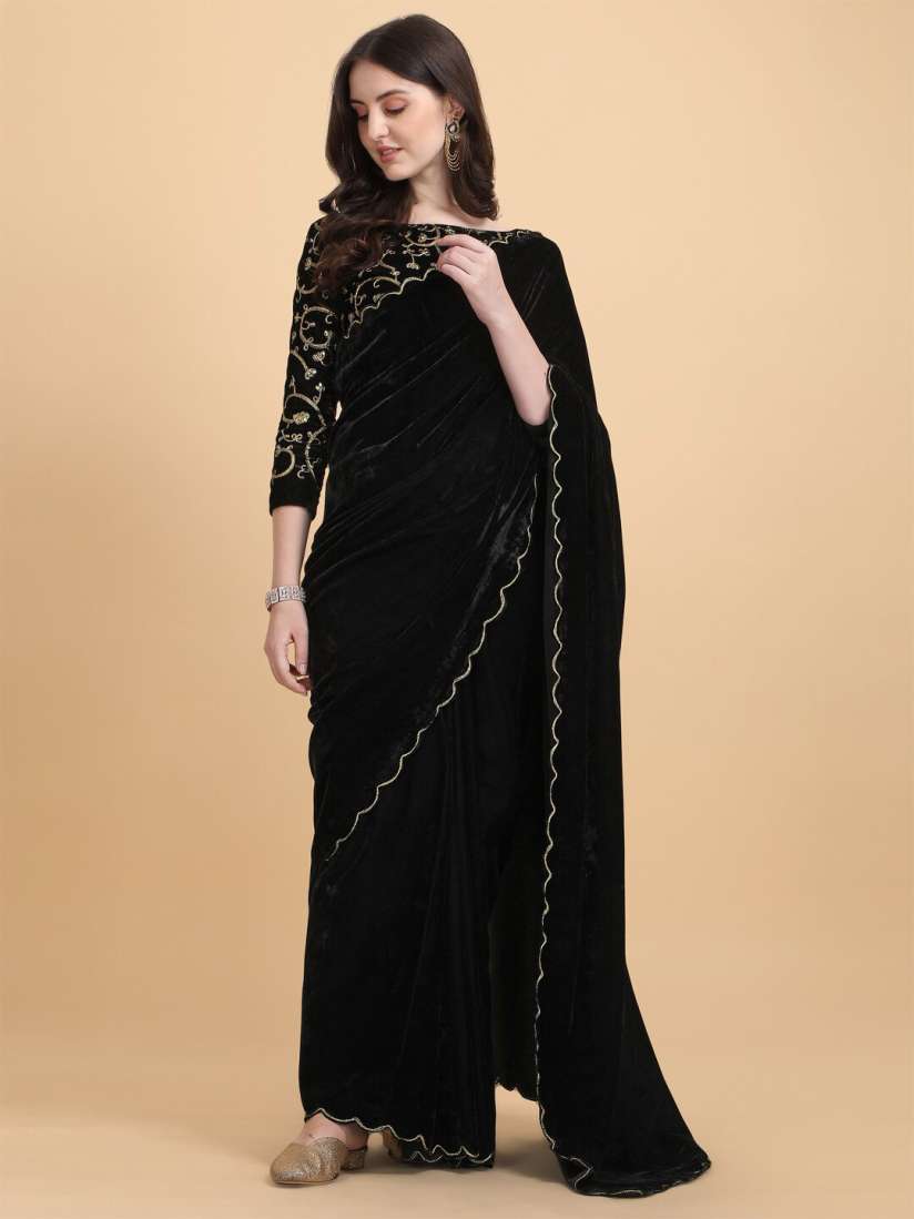 Myntra black saree deals