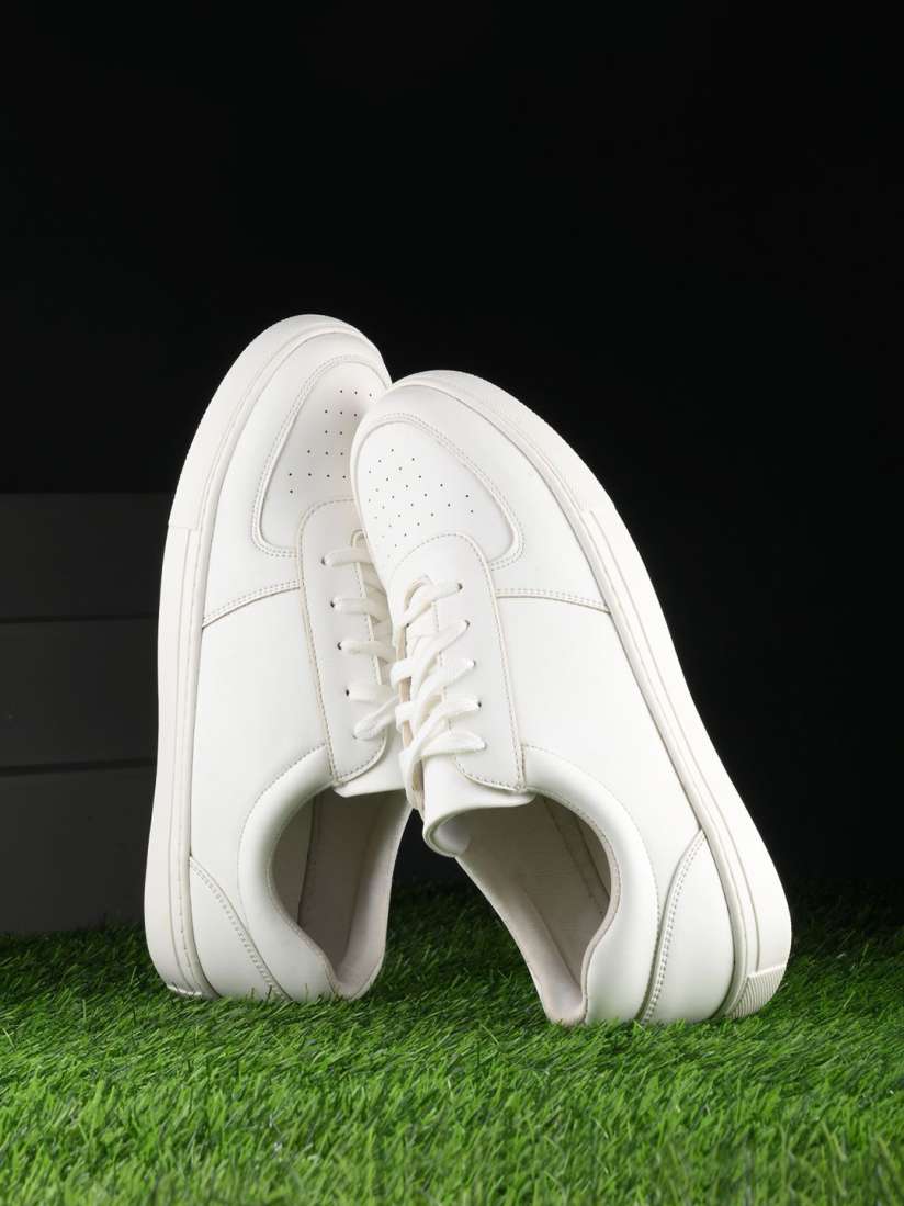 White round toe trainers top