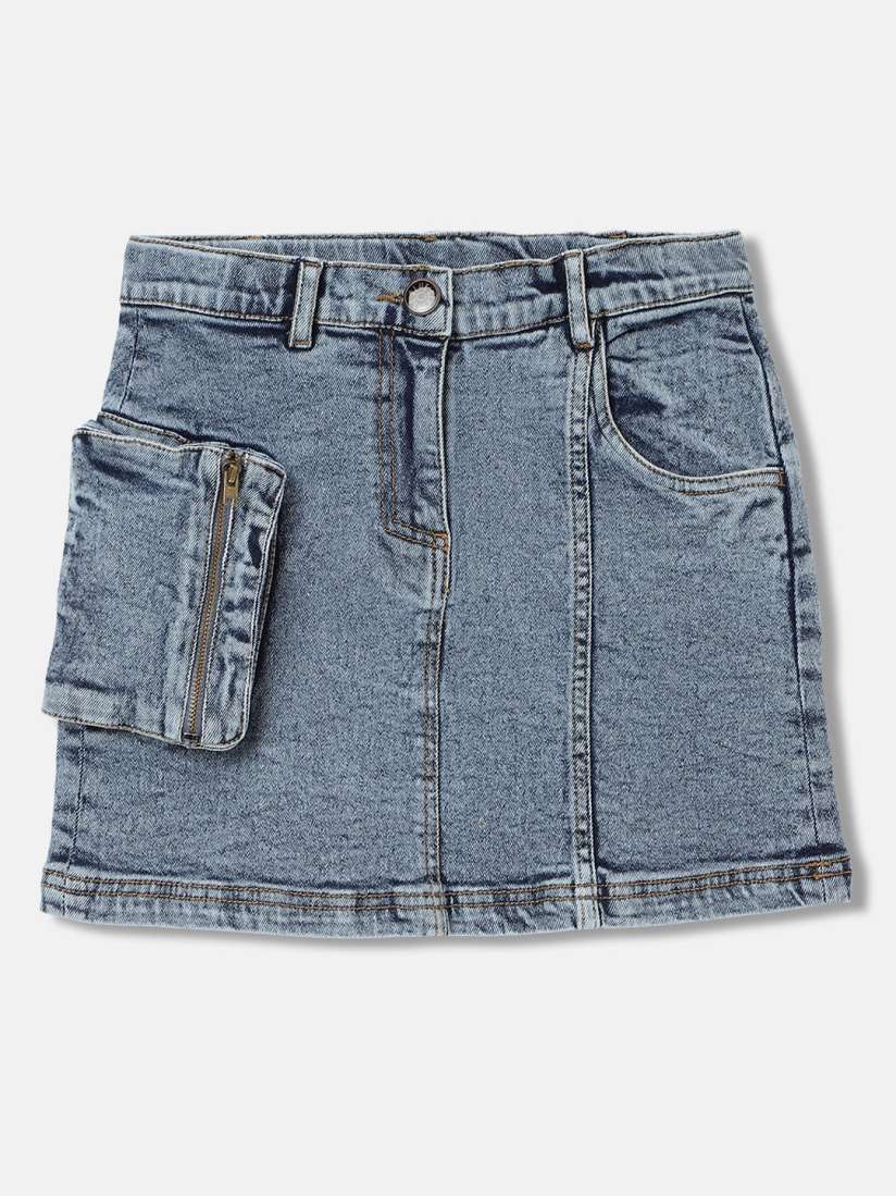 Giraffe denim mini skirt top
