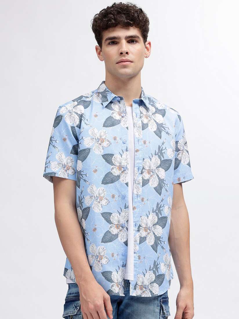 Buy Iconic Printed Regular Fit Linen Shirt Shirts for Men 28889600 Myntra