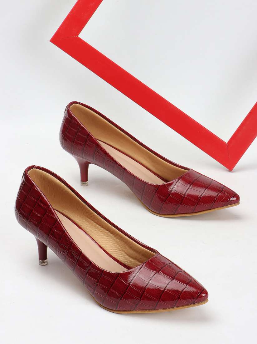 Buy Carlton London Women Striped Pointed Toe Kitten Pumps Heels for Women 28890290 Myntra