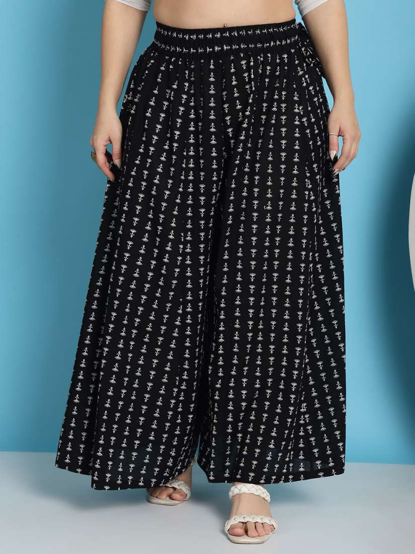 Printed palazzo pants myntra store