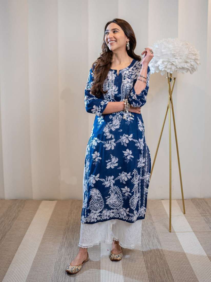 Myntra chikankari kurtas top