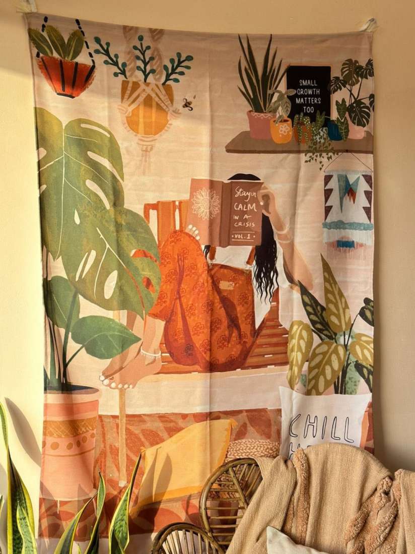 Buy HYPPY Brown Green Nerd Nest Canvas Printed Tapestry Tapestry for Unisex 28903004 Myntra