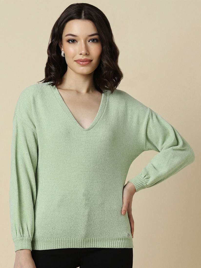 Buy Allen Solly Woman V Neck Pure Acrylic Pullover Sweaters for Women 28903038 Myntra