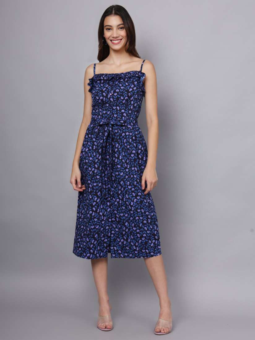 Buy Eavan Women Floral Printed Sleeveless Cotton A Line Midi Dress Dresses for Women 28907650 Myntra