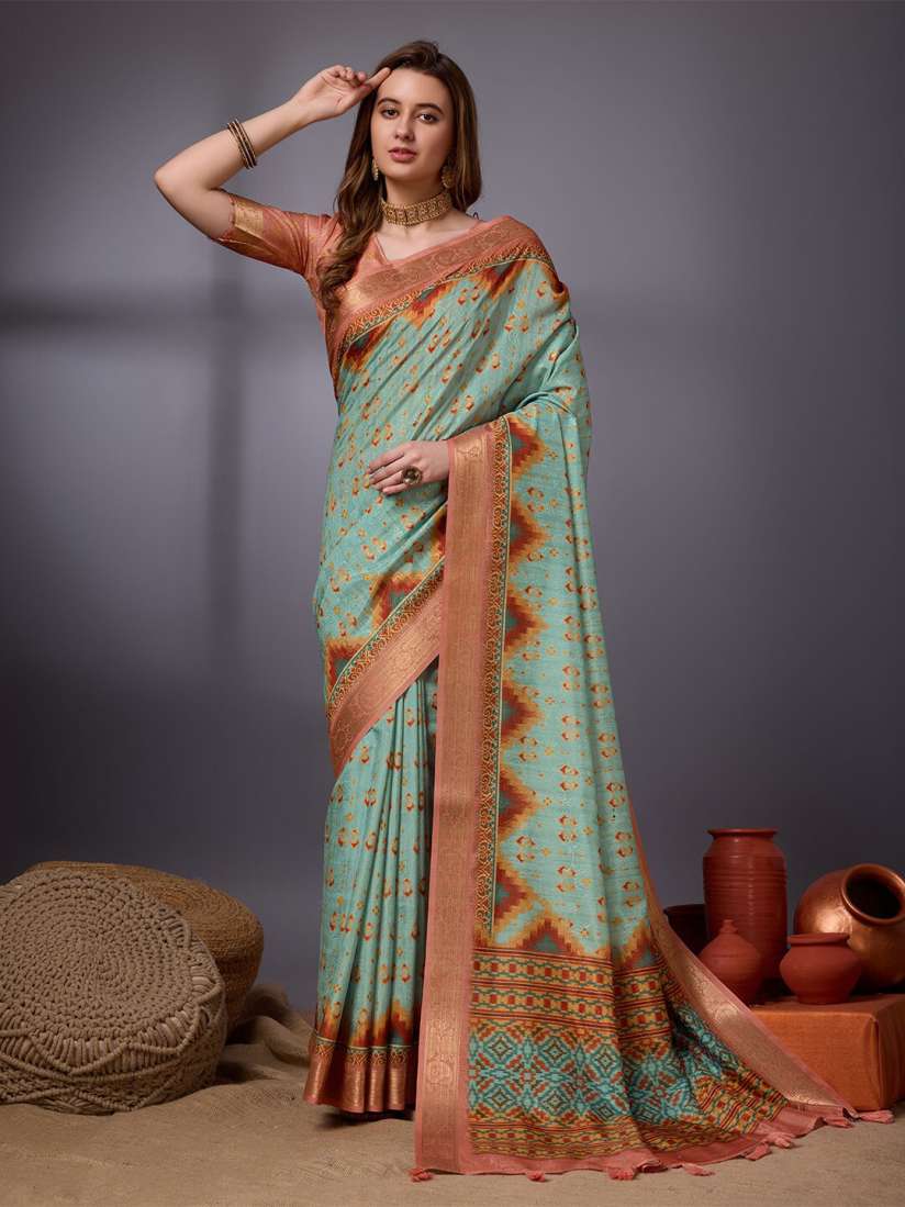 Buy Ishin Geometric Printed Silk Cotton Zari Saree Sarees for Women 28916644 Myntra
