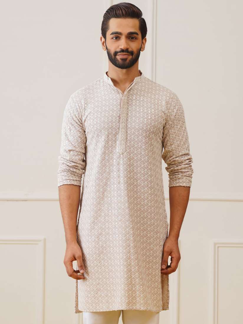 Buy Jompers Ethnic Motifs Embroidered Mandarin Collar Straight Pure Cotton Straight Kurta Kurtas for Men 28932986 Myntra