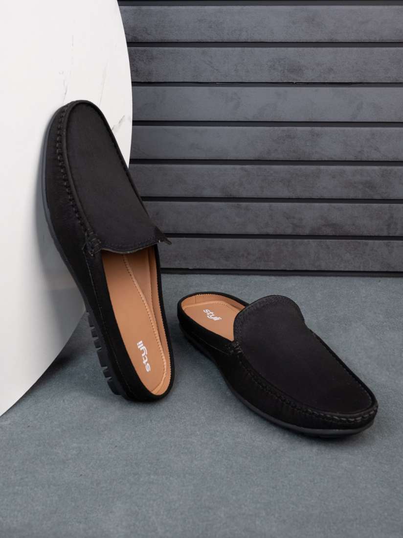 Buy Styli Men Textured Comfort Insole Suede Mules Casual Shoes for Men 28941108 Myntra