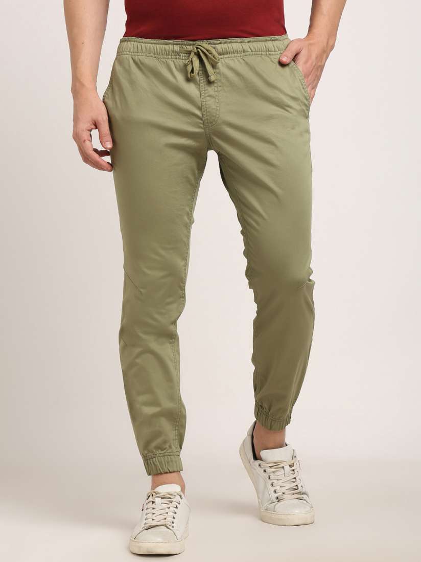 Green khaki joggers hotsell