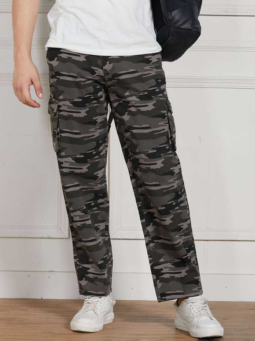 Buy Dennis Lingo Men Camouflage Printed Loose Fit Cargos Trousers Trousers for Men 28945998 Myntra